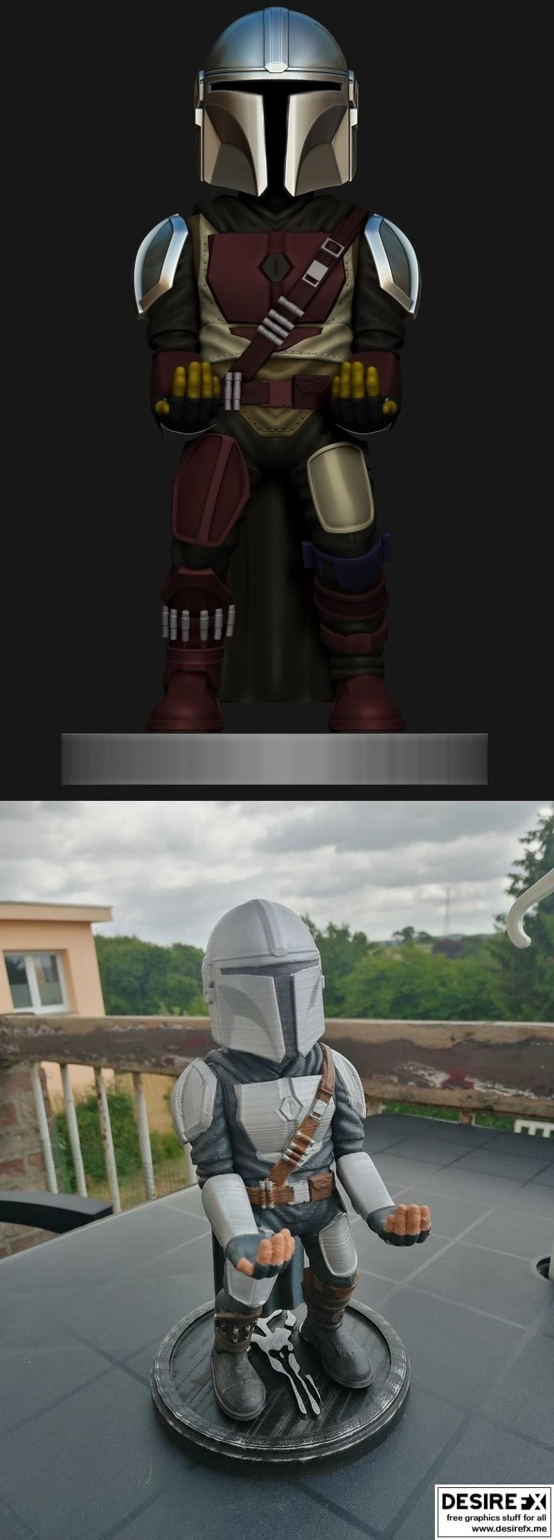 曼达洛人手机与手柄支架——3D打印模型|Mandalorian Cellphone and Joystick Holder – 3D Print Model STL