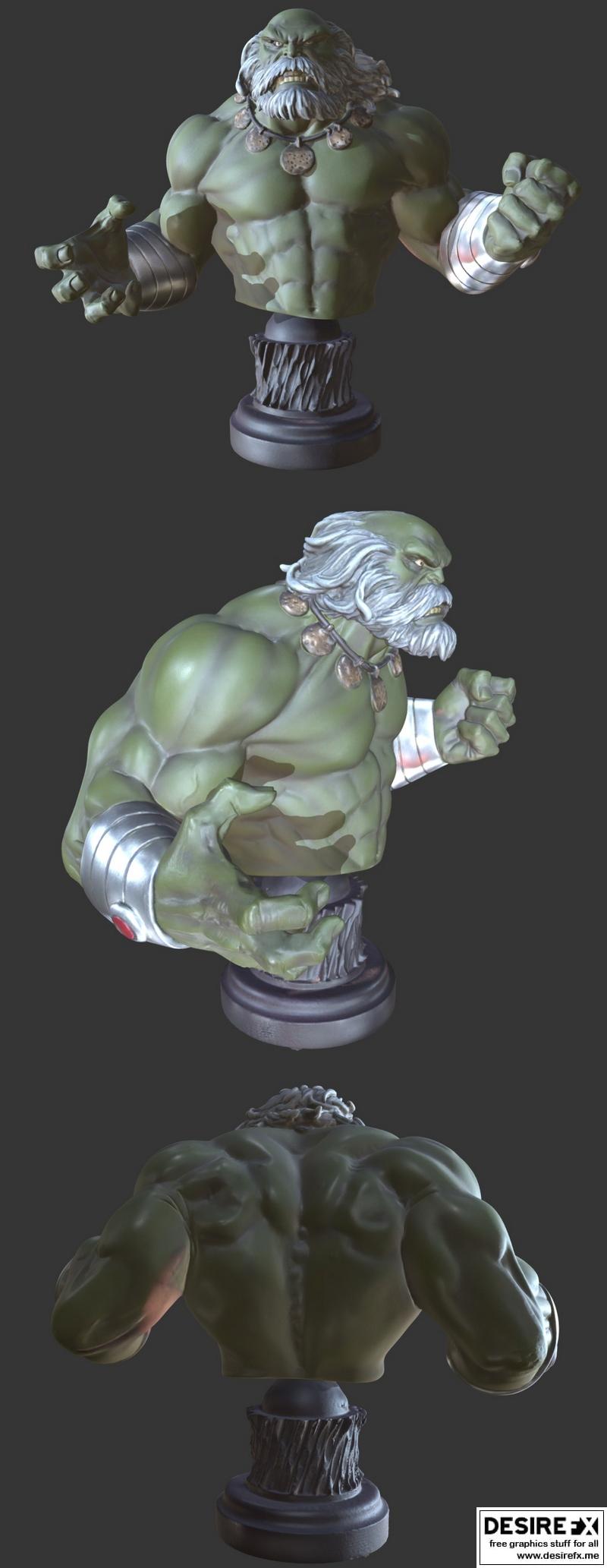 玛格斯 Hulk 3D打印模型|Maestro Hulk Bust – 3D Print Model STL