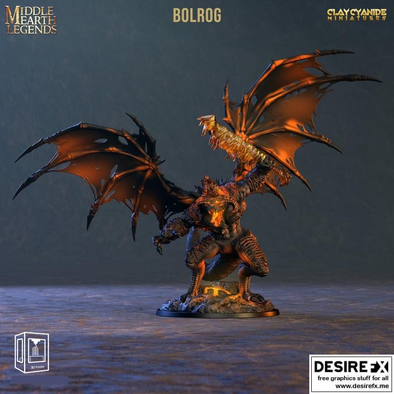 中土世界传说 - 王者之影 - 3D打印模型|Middle Earth Legends – Bolrog – 3D Print Model STL
