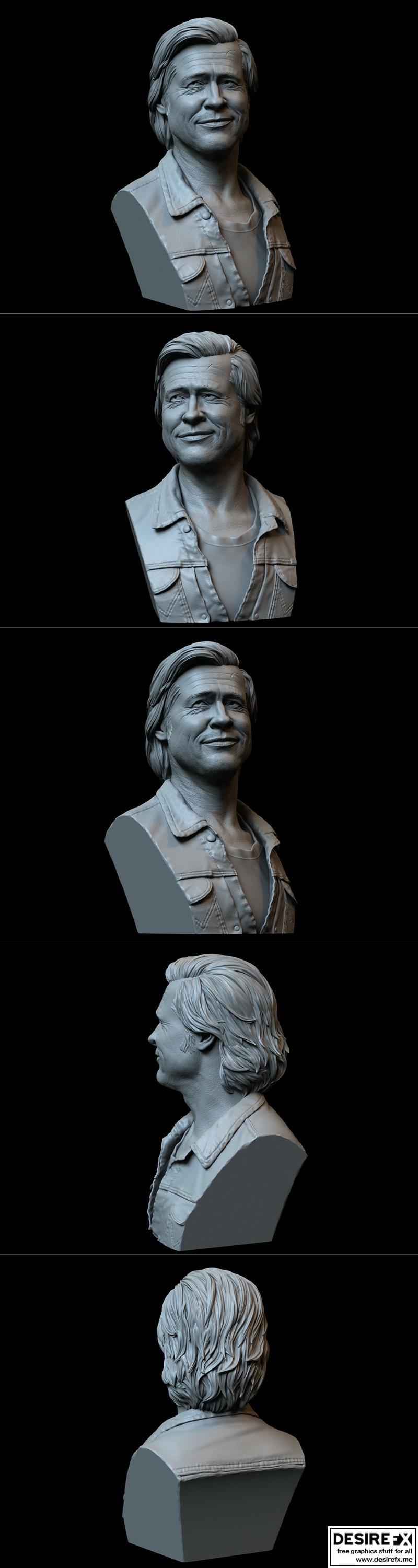 布拉德·皮特造型3D打印模型|Brad Pitt Bust – 3D Print Model STL