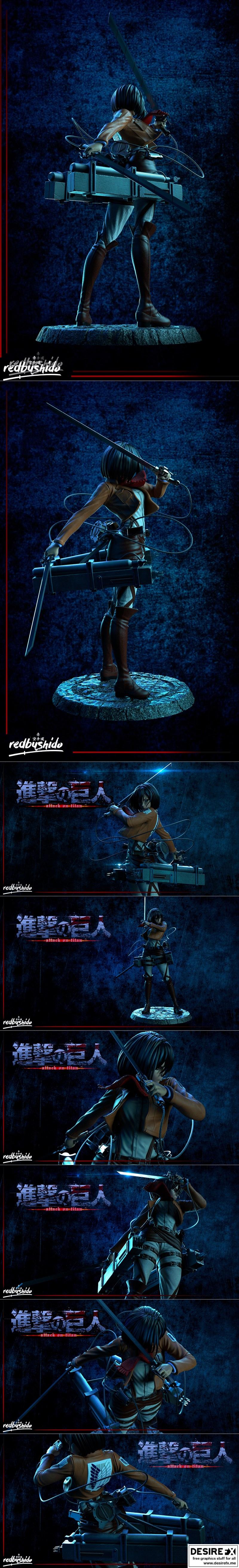 铠甲少女米卡莎 3D打印模型 STL|Mikasa Ackerman Fan Art – 3D Print Model STL