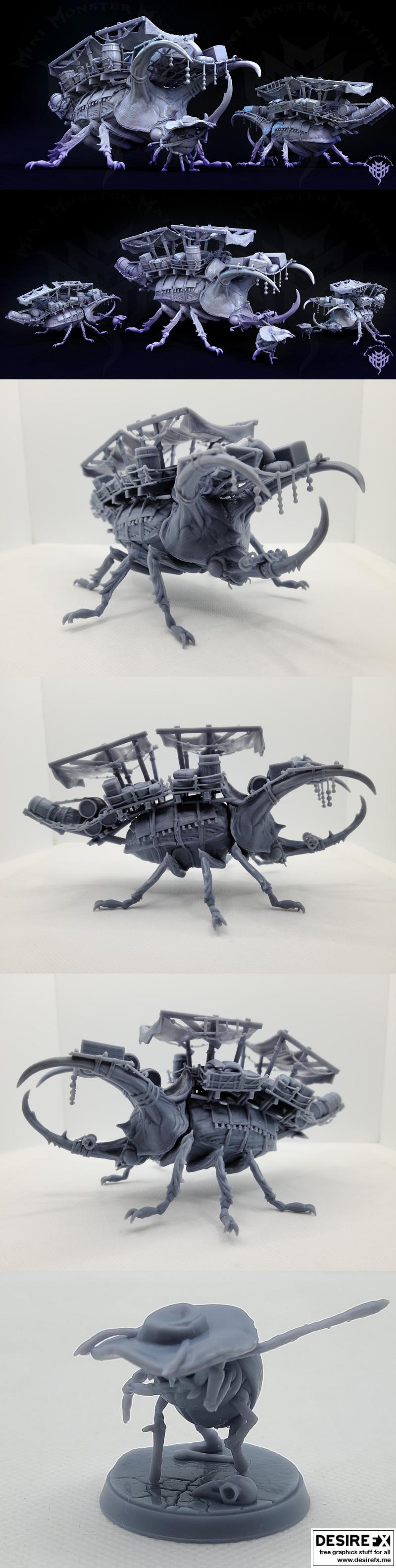 迷你怪物乱斗——甲虫巨兽负担者 3D打印模型|Mini Monster Mayhem – Beetle Beast of Burden – 3D Print Model STL