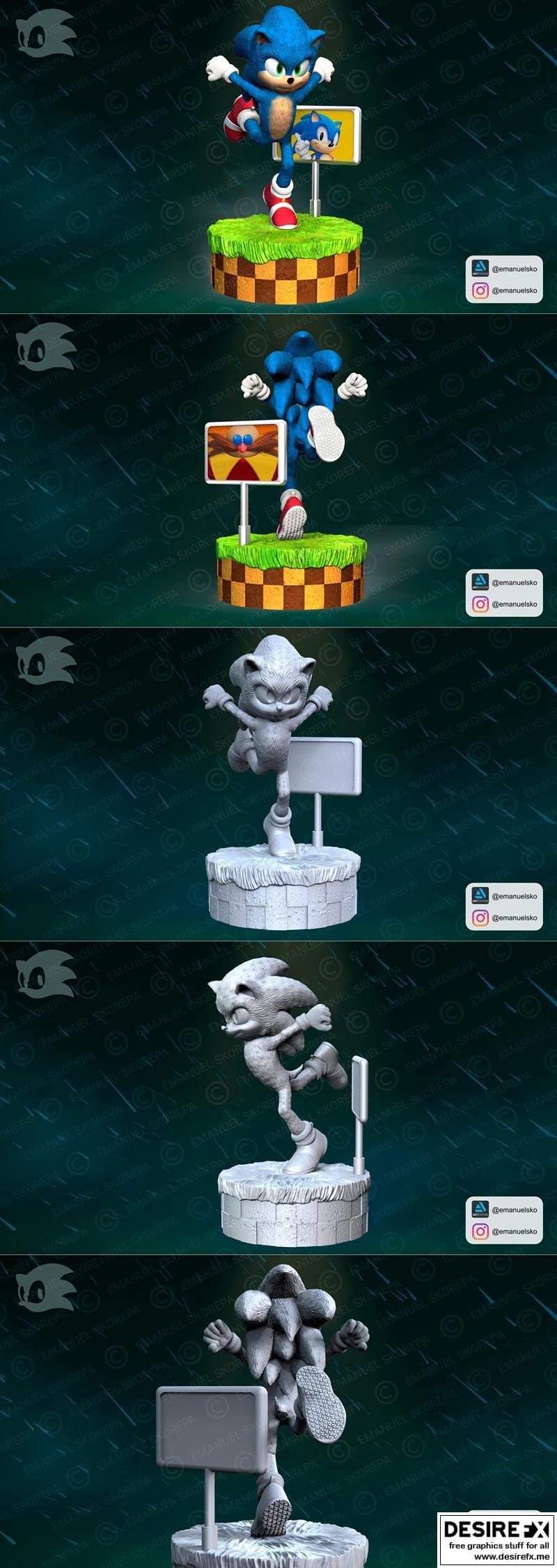 赛博朋克：索尼克3D打印模型|Sonic Movie – 3D Print Model STL