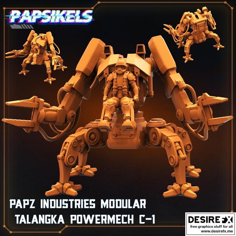 Papz Industries 可模块化塔朗卡动力装甲 C-1 3D打印模型|Papz Industries Modular Talangka Powermech C-1 – 3D Print Model STL
