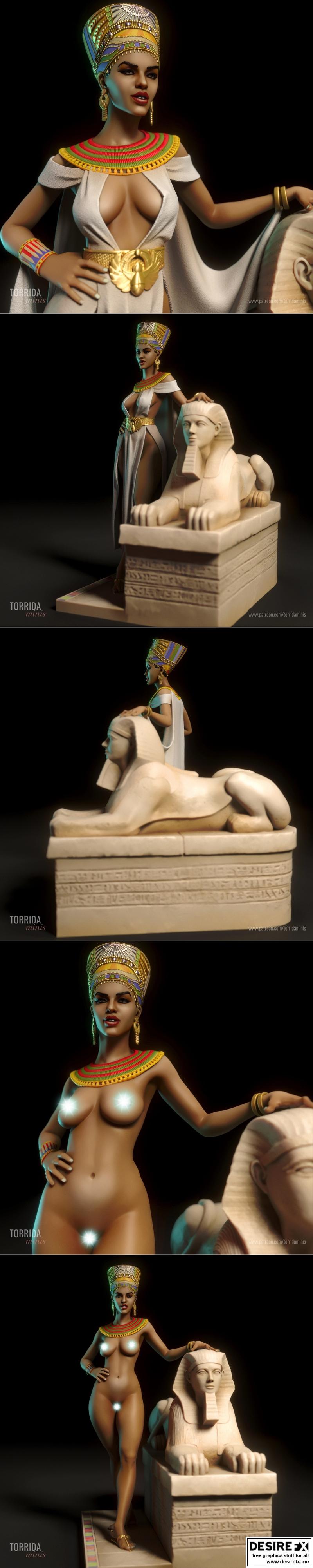 涅菲塔莉 小号模型 3D打印作品|Nefertiti – Torrida Minis – 3D Print Model STL