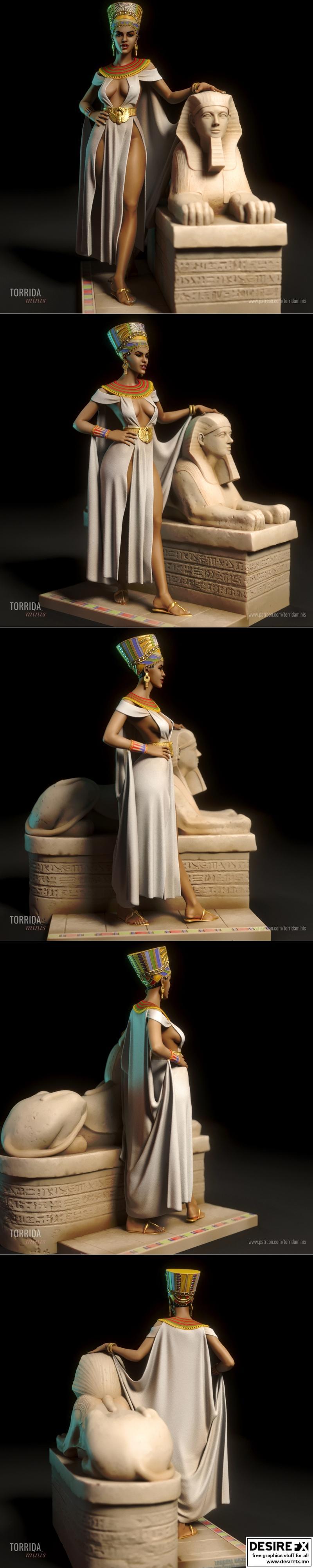 涅菲塔莉 小号模型 3D打印作品|Nefertiti – Torrida Minis – 3D Print Model STL