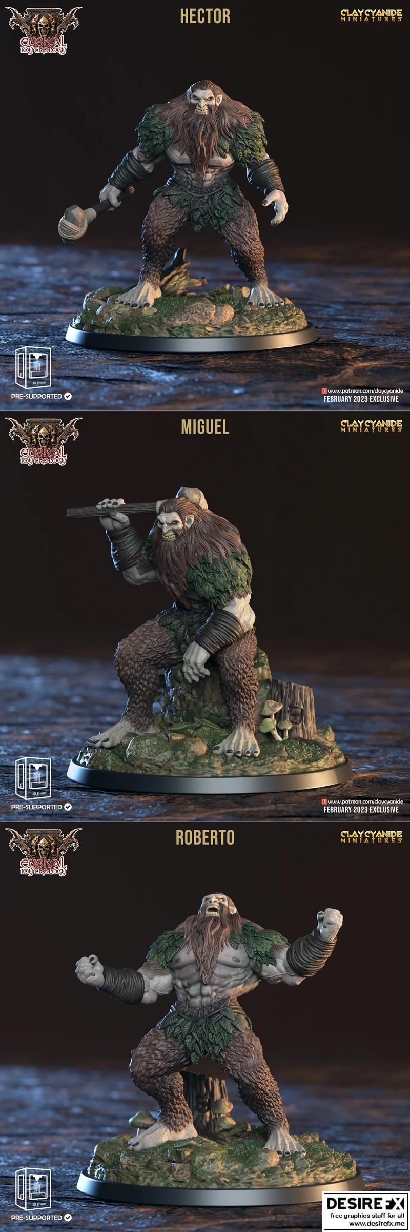 克莱因氰化物迷你模型——巴斯贾恩|Clay Cyanide Miniatures – Basajaun – 3D Print Model STL