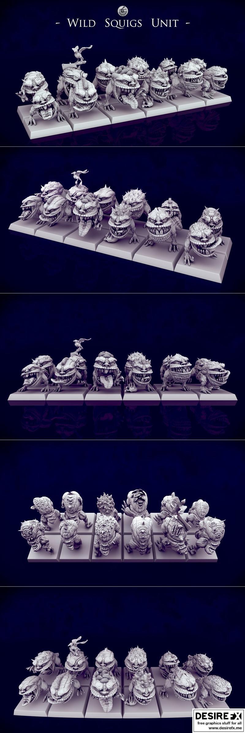 野生orc怪兽群 herd-3D打印模型|Wild Orc Squigs Herd-UNIT – 3D Print Model STL