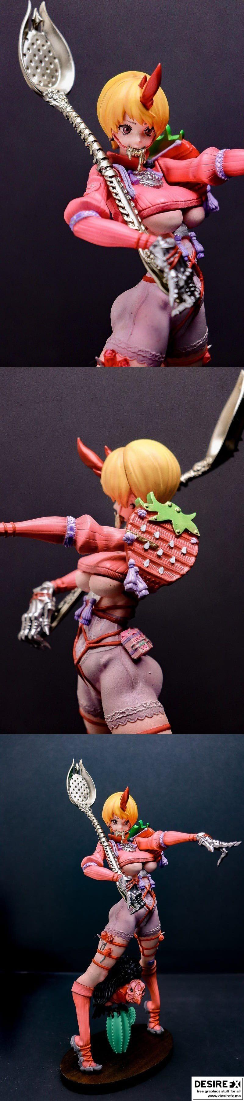 草莓恶魔——3D打印模型|Strawbbery Demon – 3D Print Model STL