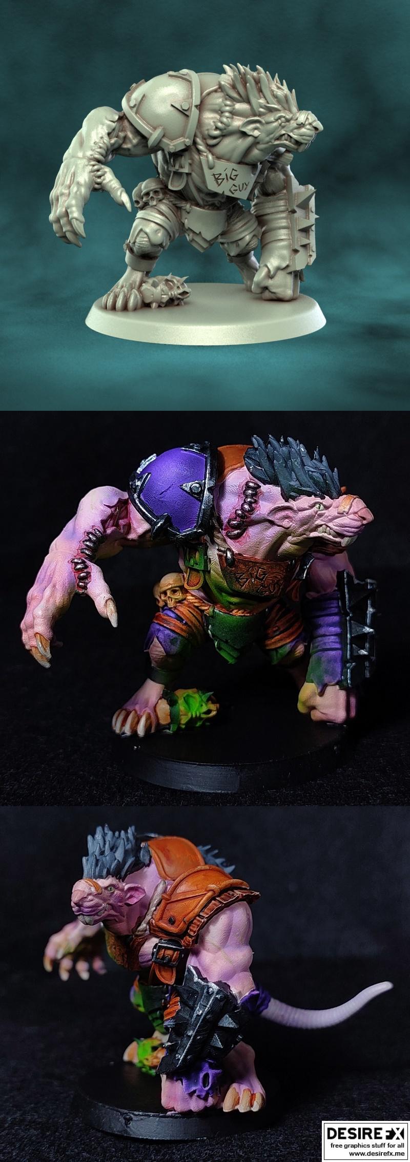 Punga迷你模型——装甲啮齿类巨怪3D打印模型|Punga Miniatures – Armored Rat Ogre – 3D Print Model STL
