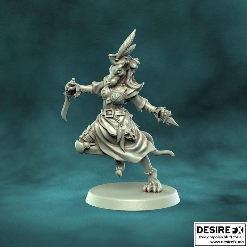Punga迷你模型： Ratwoman 3D打印角色模型|Punga Miniatures – Ratwoman – 3D Print Model STL