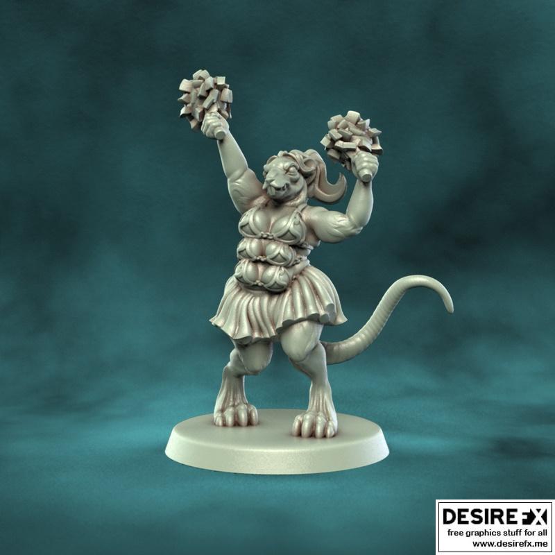 Punga迷你模型——老鼠啦啦队成员 3D打印模型|Punga Miniatures – Rat Cheerleader – 3D Print Model STL