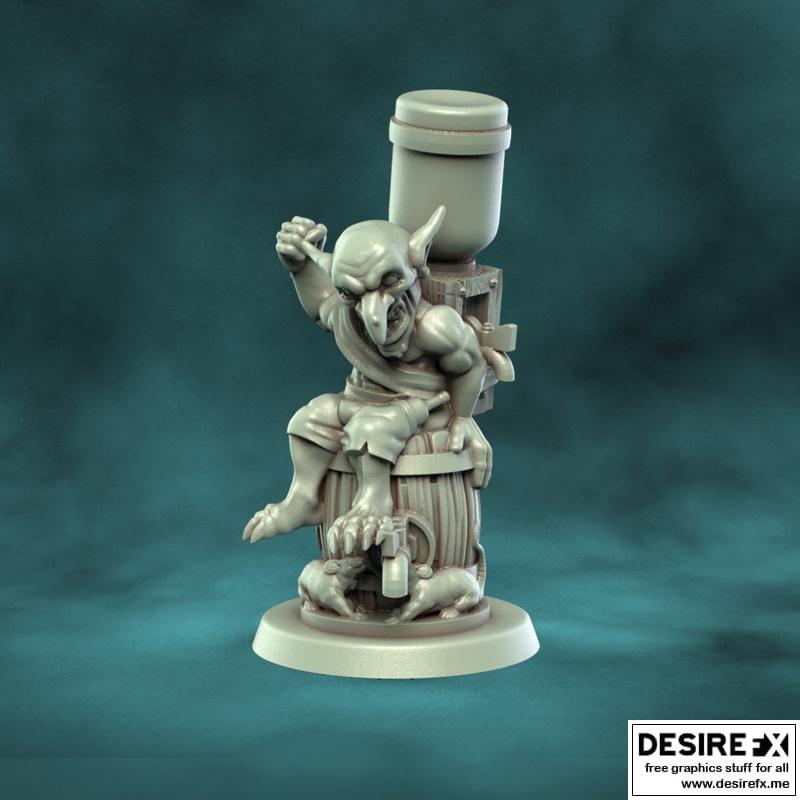 Punga迷你模型—水鬼男孩3D打印造型|Punga Miniatures – Goblin Waterboy – 3D Print Model STL