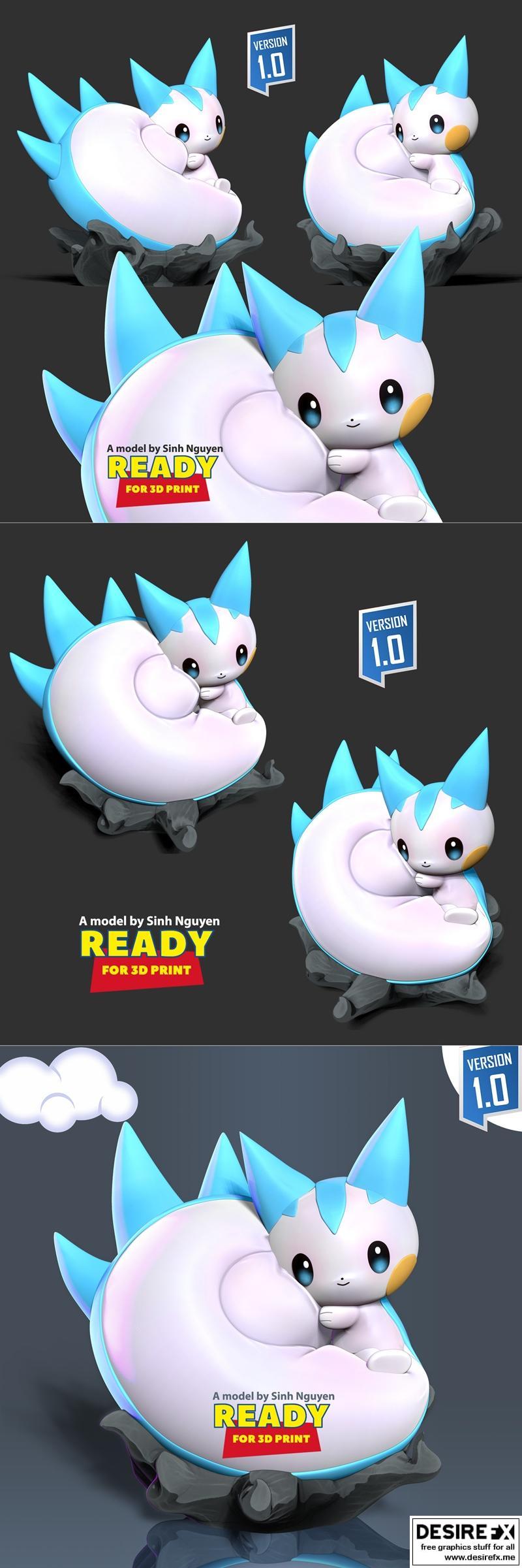 宝可梦皮卡丘3D打印模型|Pachirisu – Pokemon Fanart – 3D Print Model STL