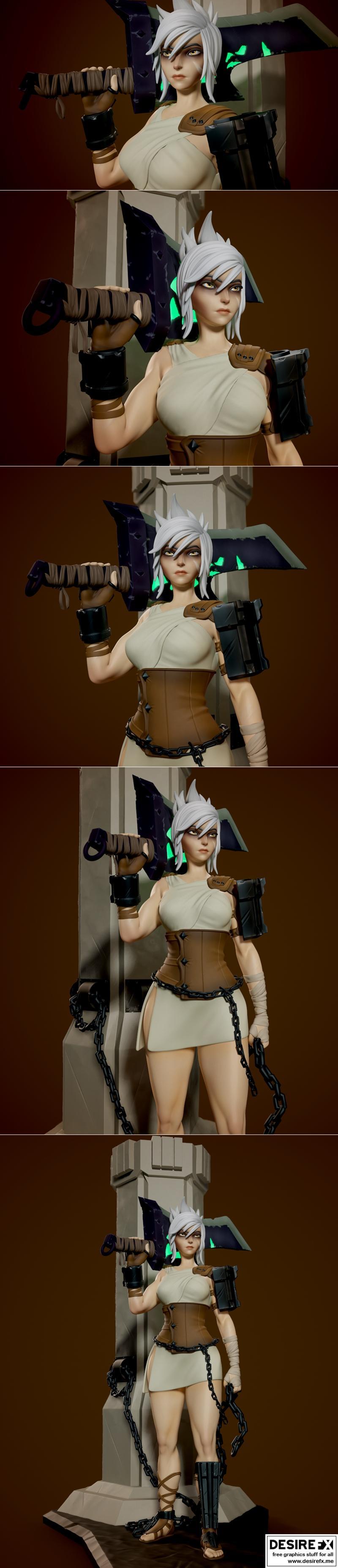 洛桑联盟：里文 3D打印模型|Riven League of Legends – Inaki Sculpts – 3D Print Model STL