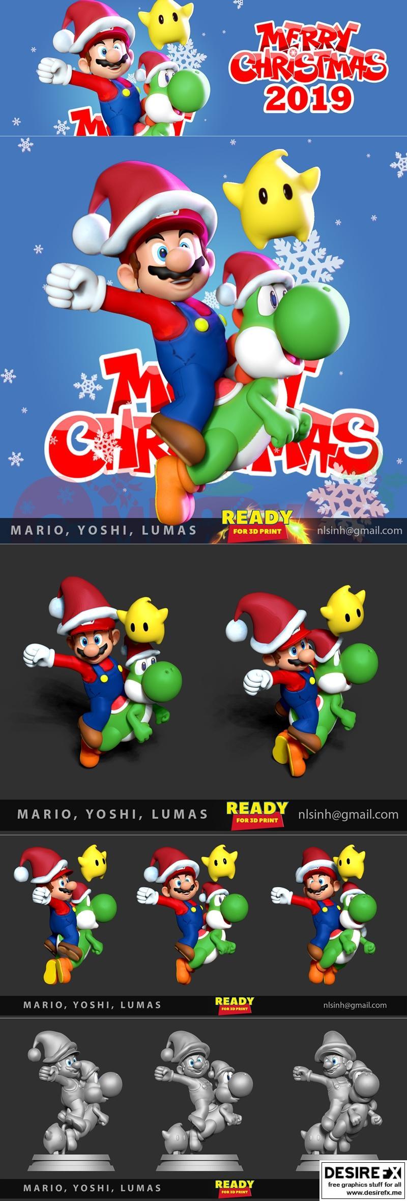 圣诞快乐2019，马里奥3D打印模型|Merry Xmas 2019 with Mario – 3D Print Model STL