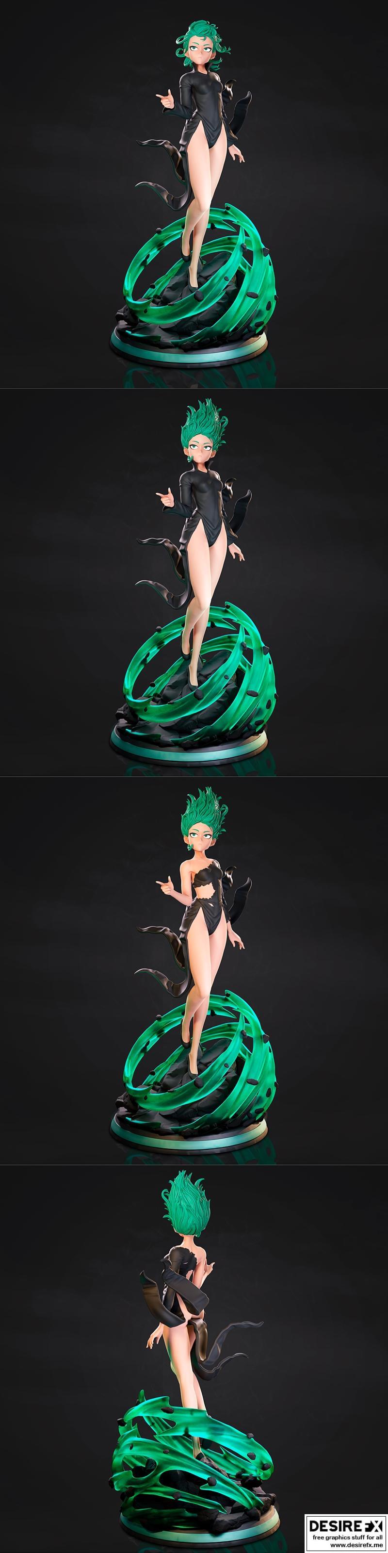 一拳超人 Tatsumaki 3D打印模型|Tatsumaki – One-Punch Man Statue – 3D Print Model STL
