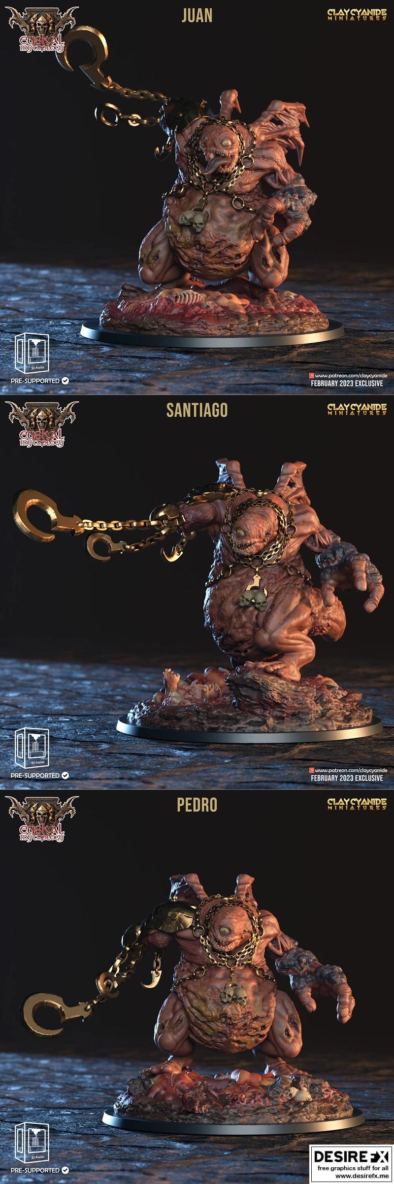 陶土氰化物迷你模型 - Tartalo - 3D打印雕塑|Clay Cyanide Miniatures – Tartalo – 3D Print Model STL