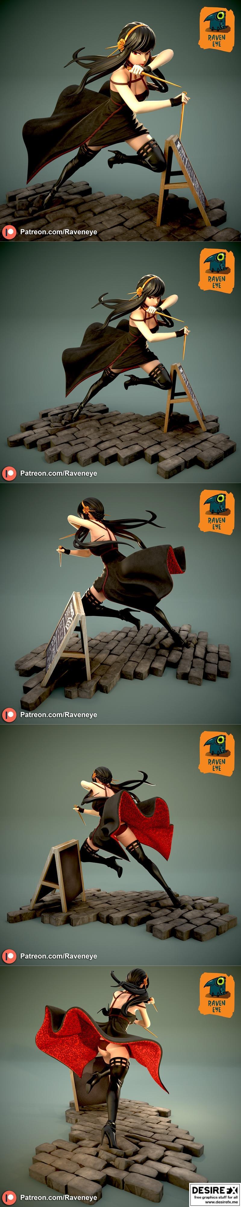 Raven Eye – 《spy x family》3D打印模型|Raven Eye – Yor Forger Spy x Family – 3D Print Model STL