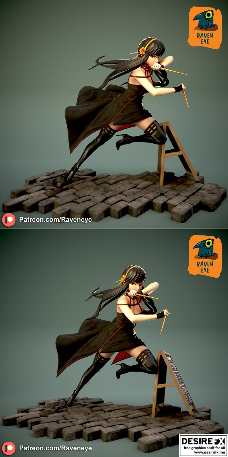 Raven Eye – 《spy x family》3D打印模型|Raven Eye – Yor Forger Spy x Family – 3D Print Model STL