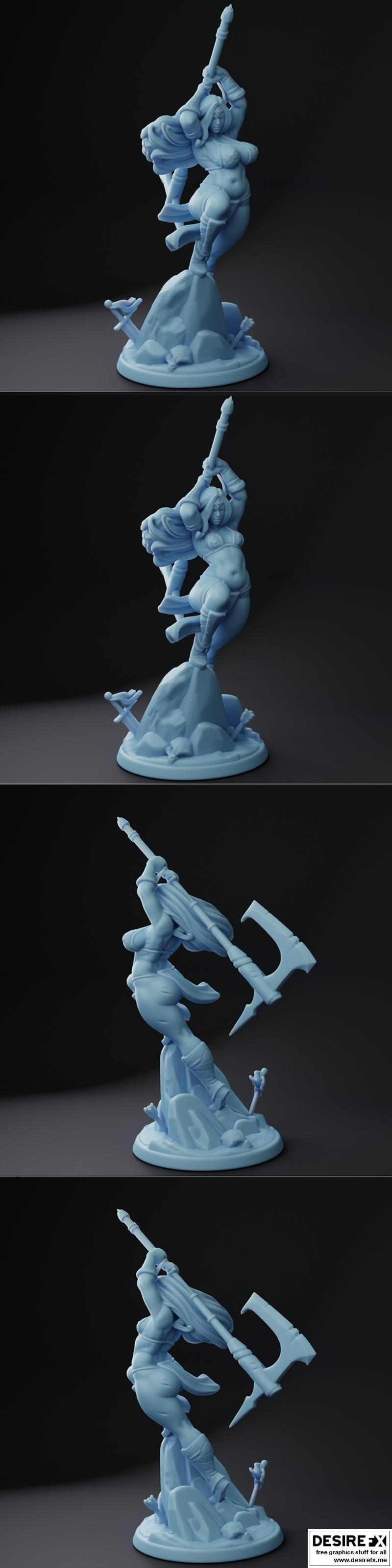 提坦妮亚的 barbarian v2 - 3D打印模型|Thitania the Barbarian v2 – 3D Print Model STL
