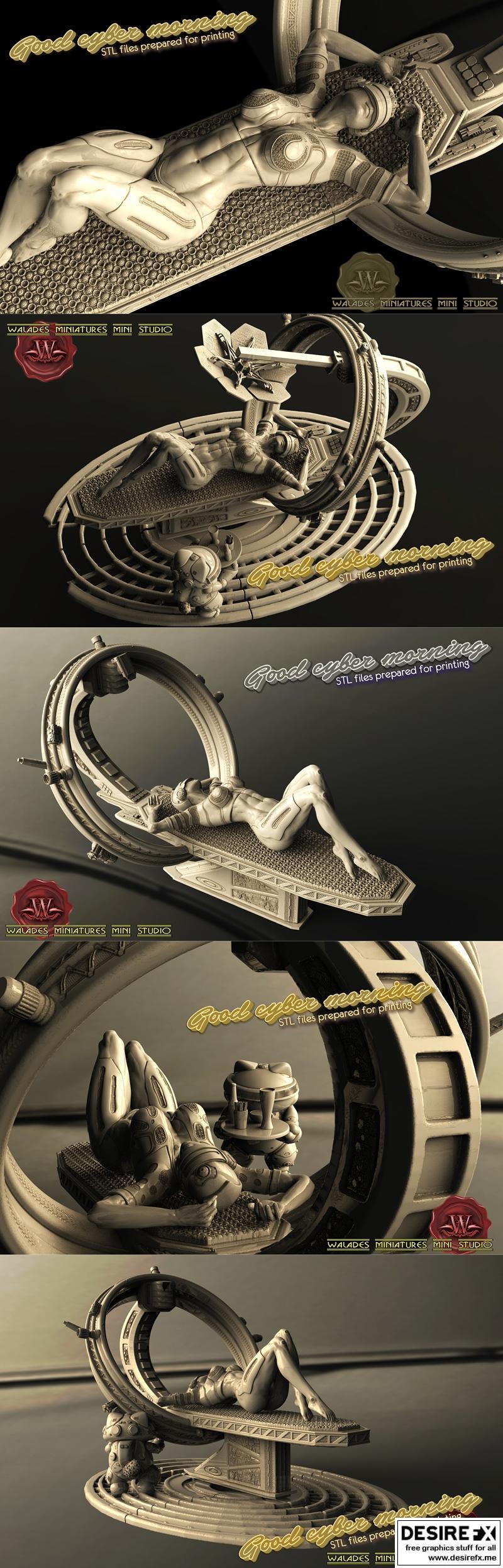 3D打印模型：赛博晨光-赛博朋克机器人|Good Cyber Morning – 3D Print Model STL