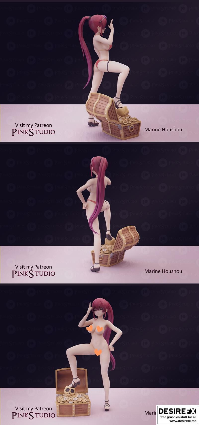 Hololive - 海洋豪守 - 3D打印模型|Hololive – Marine Houshou – 3D Print Model STL