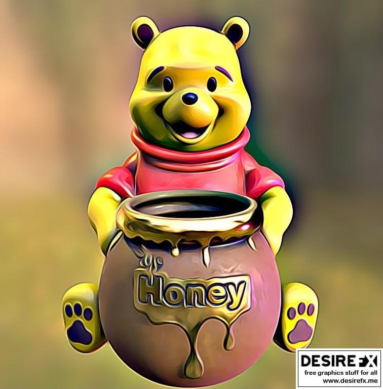 Hex3D - 小熊维尼 - 3D打印模型|Hex3D – Winnie the Pooh – 3D Print Model STL