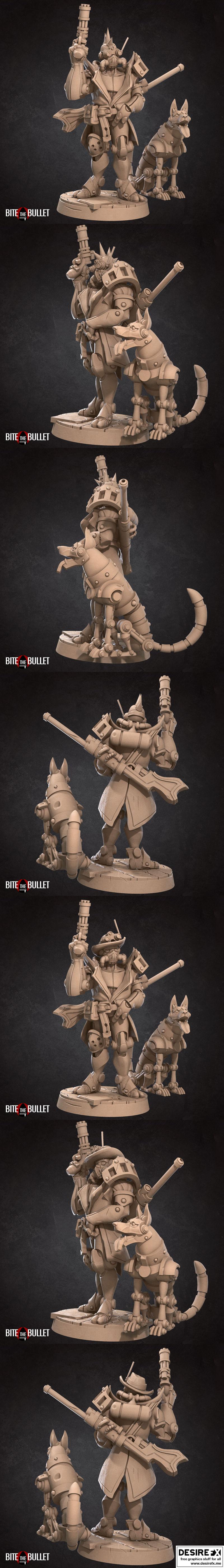 咬牙坚持——战争机械师与机器人犬 3D打印模型|Bite the Bullet – Warforged Artificer and Robot Dog – 3D Print Model STL