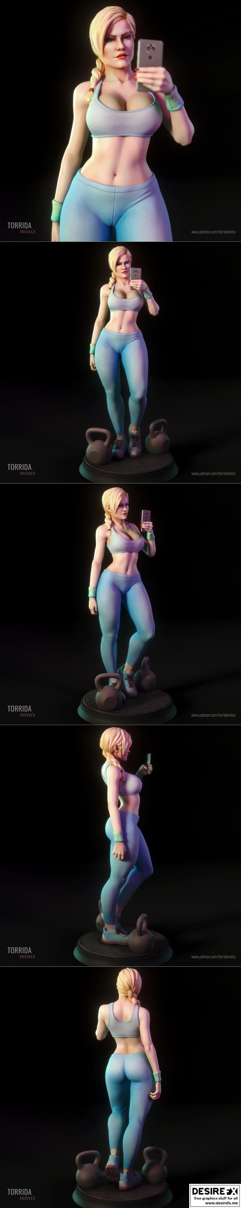 Ashley健身少女 3D打印模型|Ashley – Gym girl – Torrida Minis – 3D Print Model STL