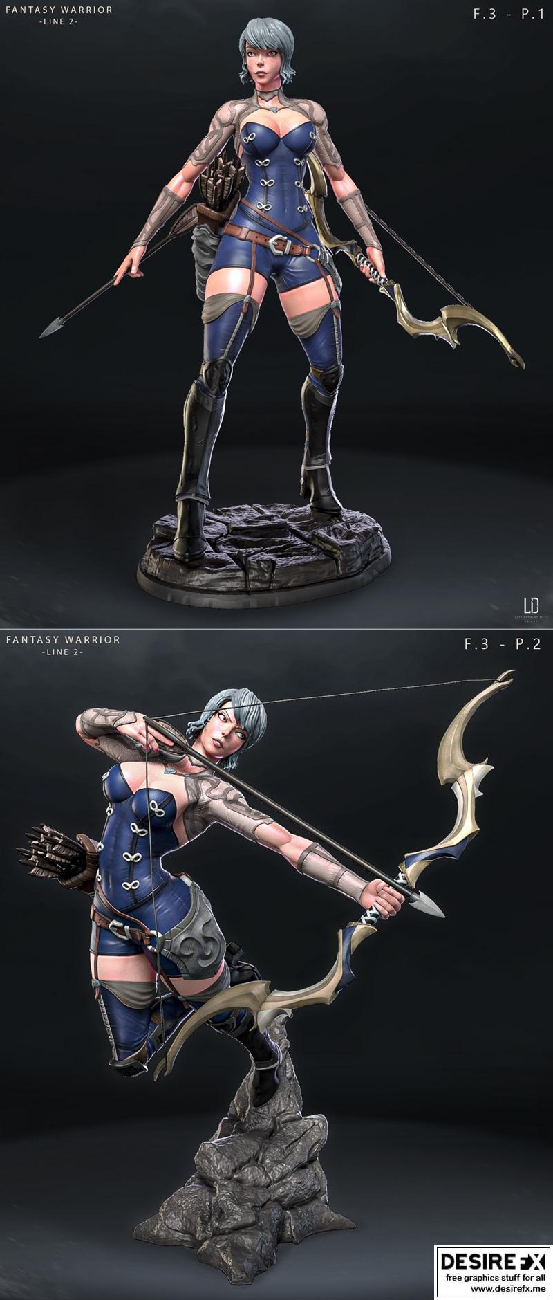 奇幻战士——第二章——F.3 3D打印模型|Fantasy Warrior – Line 2 – F.3 – 3D Print Model STL