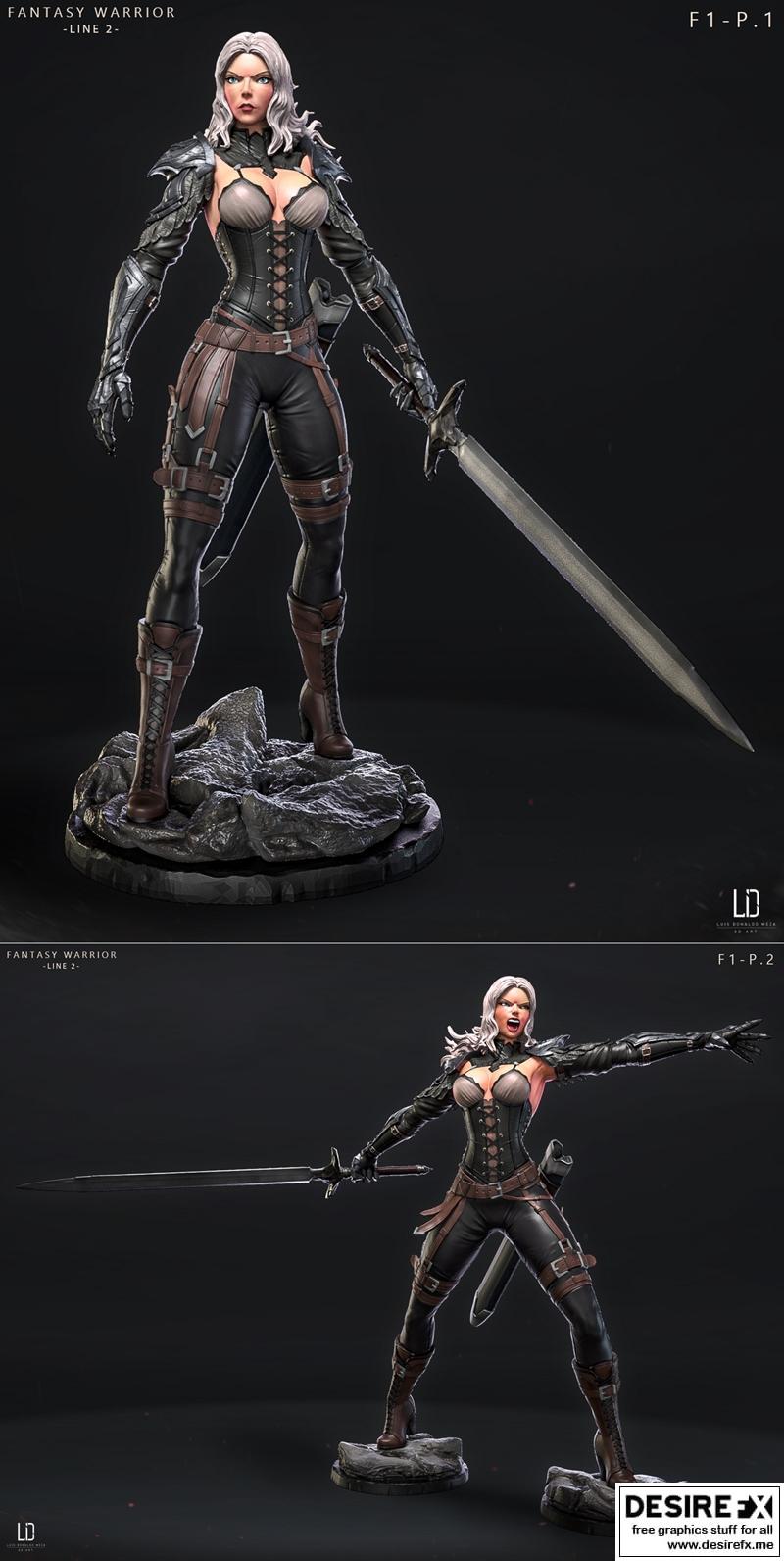 奇幻战士——第二章 F.1 3D打印模型|Fantasy Warrior – Line 2 – F.1 – 3D Print Model STL