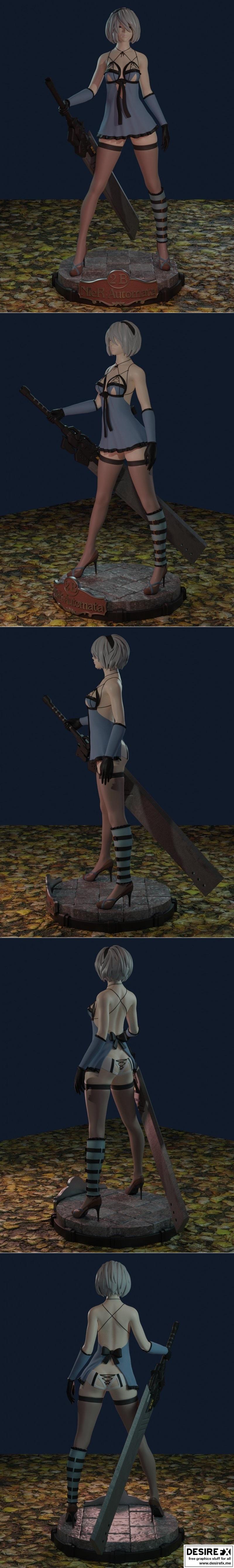 尼尔：自动人形 2B 机甲套装 3D打印模型|Nier Automata – 2B Kaine suit – 3D Print Model STL