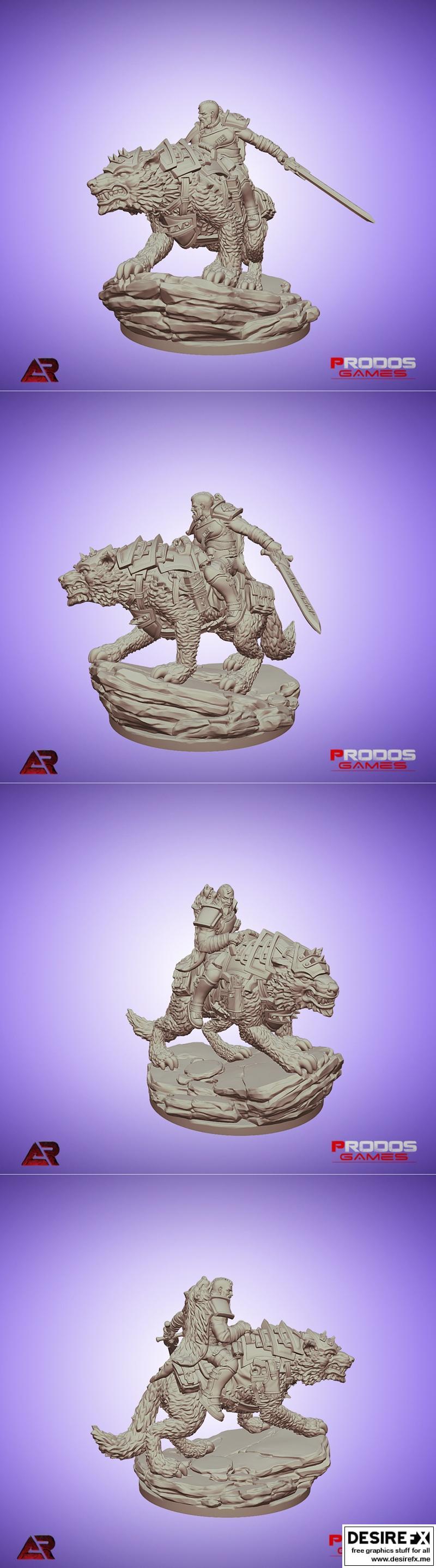 芬里尔狼 rider 3D打印模型|Fenris Wolfrider 1 of 3 Warzone Resurrection – 3D Print Model STL