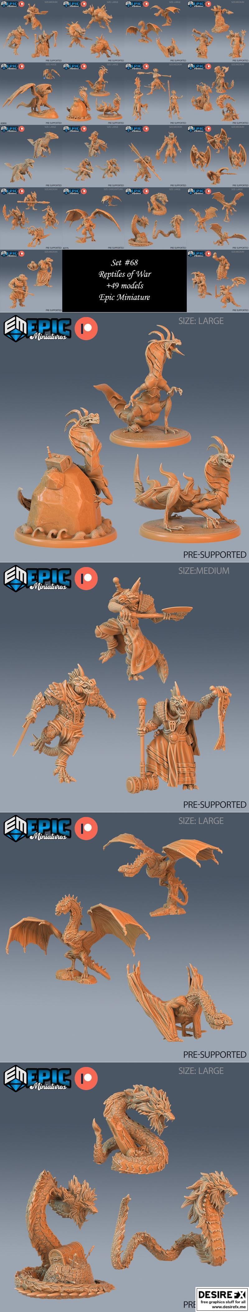 战争中的爬行动物——3D打印模型|Epic Miniatures – Reptiles of War – 3D Print Model STL