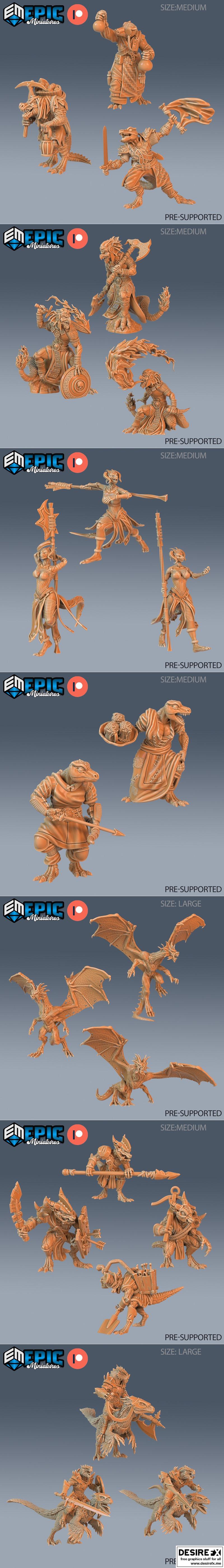 战争中的爬行动物——3D打印模型|Epic Miniatures – Reptiles of War – 3D Print Model STL
