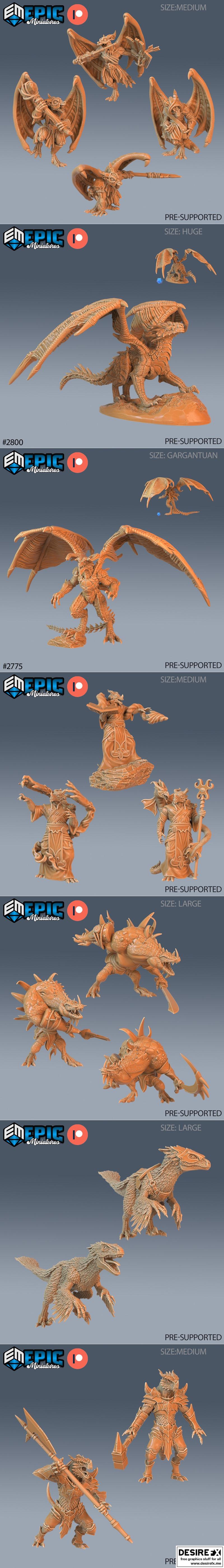 战争中的爬行动物——3D打印模型|Epic Miniatures – Reptiles of War – 3D Print Model STL
