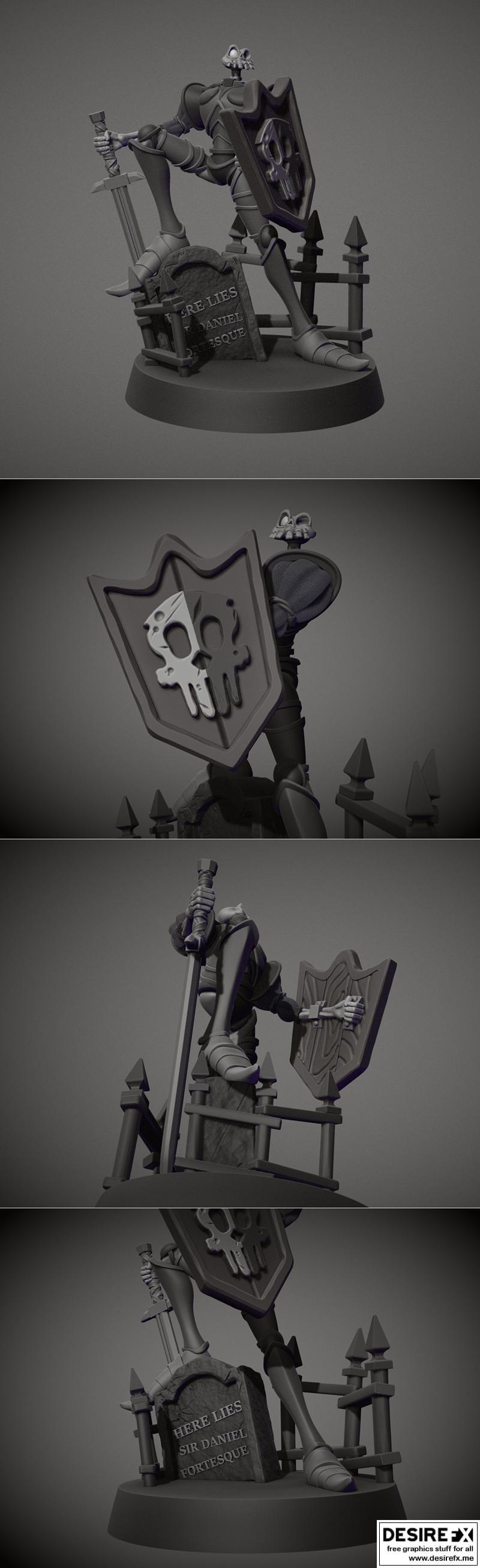 丹尼尔·福尔特斯克收藏雕像 3D打印模型|Sir Daniel Fortesque Collectible Statue – 3D Print Model STL