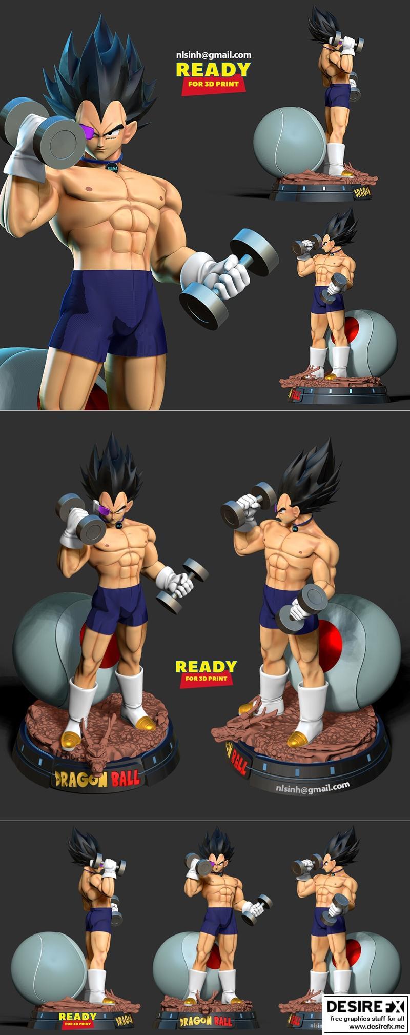 悟空健身模组3D打印模型|Vegeta with gym – 3D Print Model STL