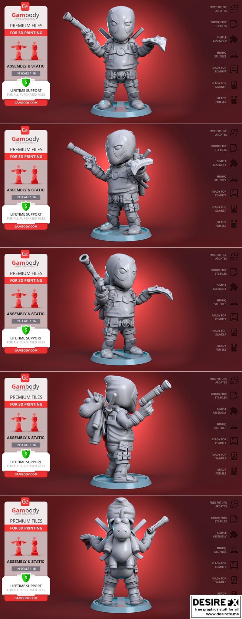 3D打印模型：死侍胖胖版|Chubby Deadpool – 3D Print Model STL