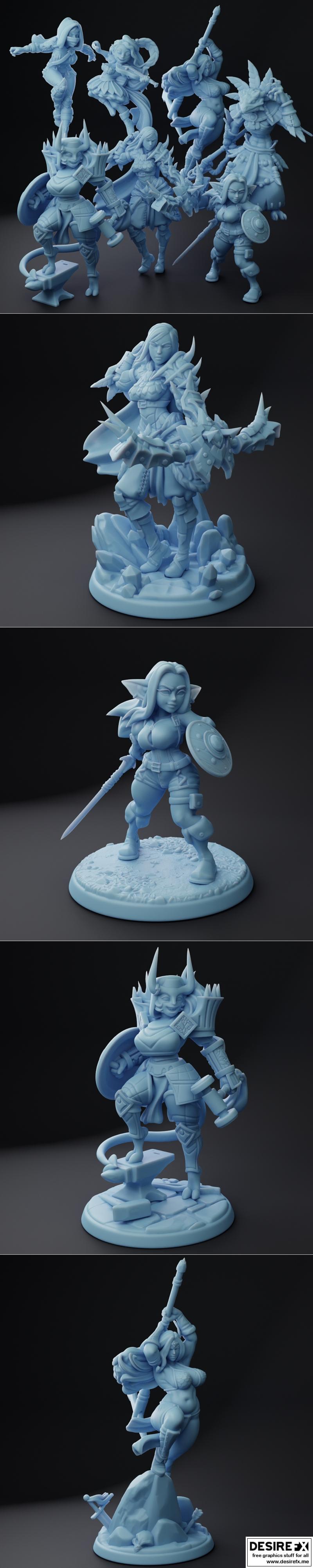 双女神迷你模型 2023年2月 3D打印STL文件|Twin Goddess Miniatures February 2023 – 3D Print Model STL