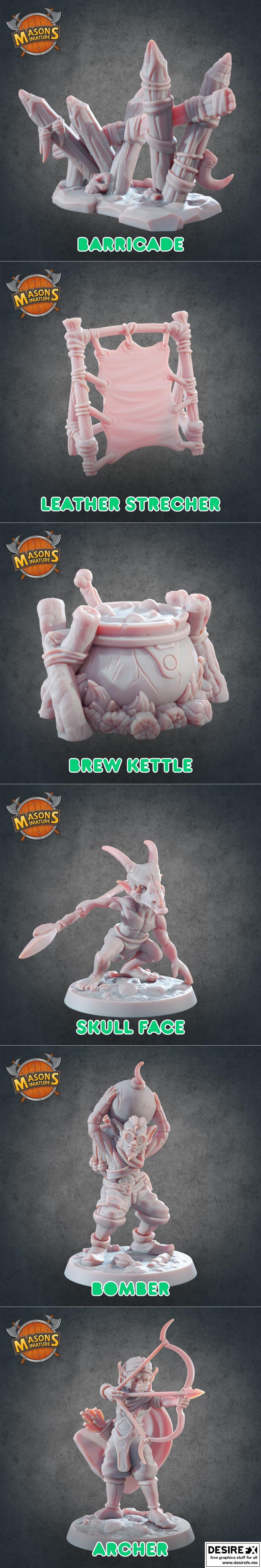 矮人迷你模型全套 - 3D打印模型 STL|Goblin Miniatures full Set – 3D Print Model STL