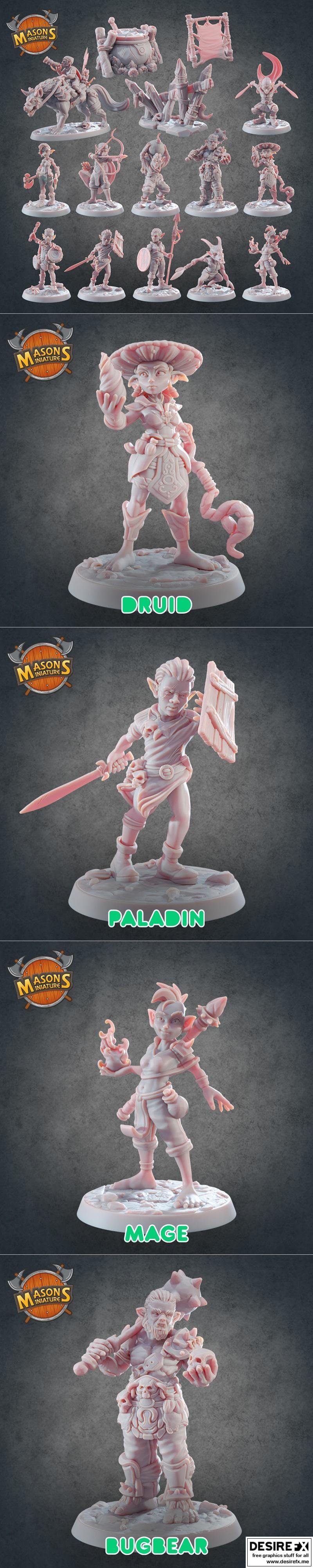 矮人迷你模型全套 - 3D打印模型 STL|Goblin Miniatures full Set – 3D Print Model STL
