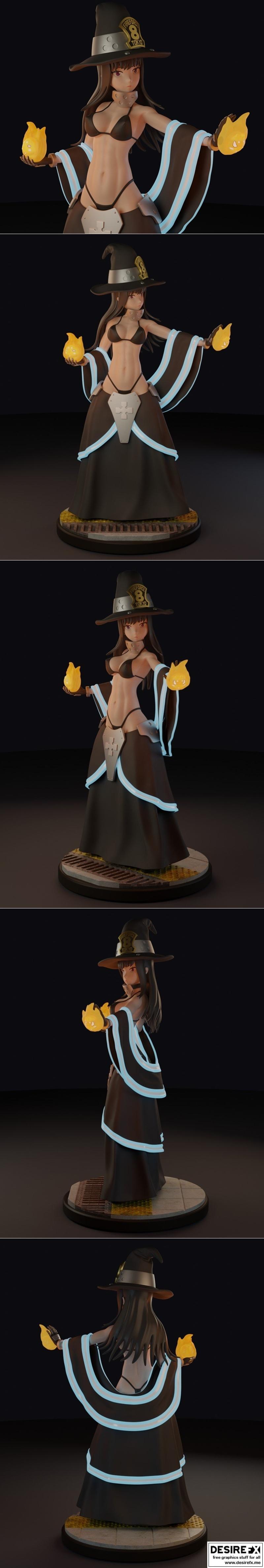 Enen No Shouboutai 马基·奥泽 3D打印模型|Enen No Shouboutai – Maki Oze – 3D Print Model STL