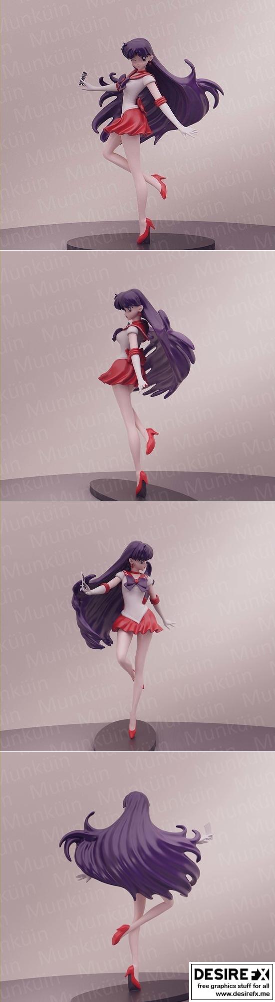 水星· Rei Hino 3D打印模型|Sailor Mars Rei Hino – 3D Print Model STL