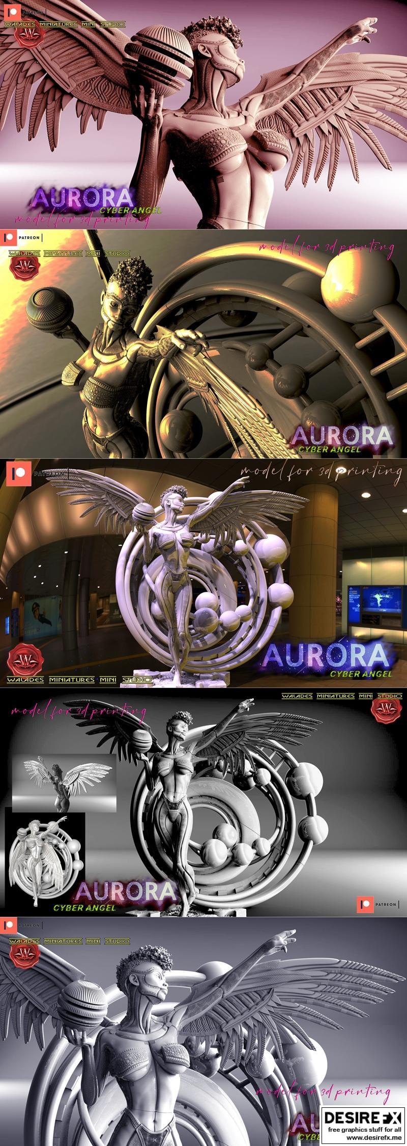 极光网络天使——3D打印模型|Aurora cyber angel – 3D Print Model STL
