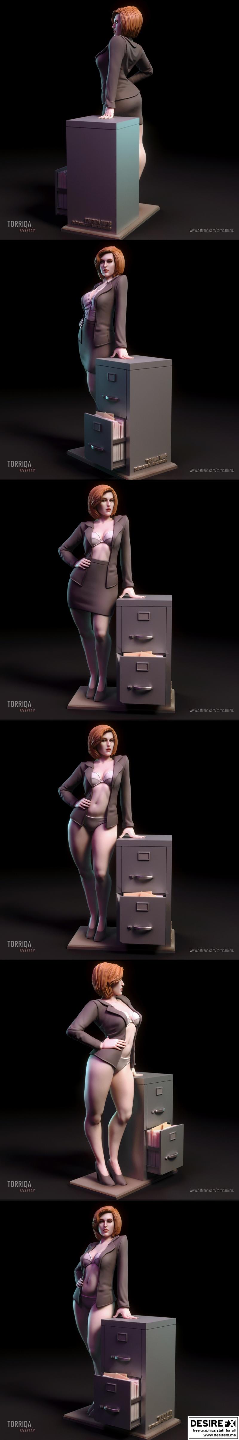 托里达迷你模型 3D打印 芮斯科莉克|Dana Scully – Torrida Minis – 3D Print Model STL