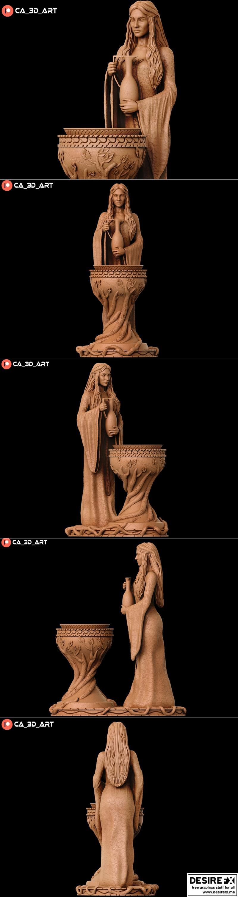 CA 3D打印模型-银河精灵伽拉德丽尔|CA 3D ART – Galadriel – 3D Print Model STL