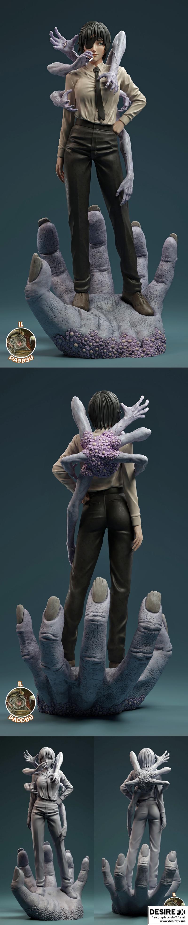 Himeno 3D打印模型： Chainsaw Man角色可打印模型|Himeno Chainsaw Man – 3D Print Model STL