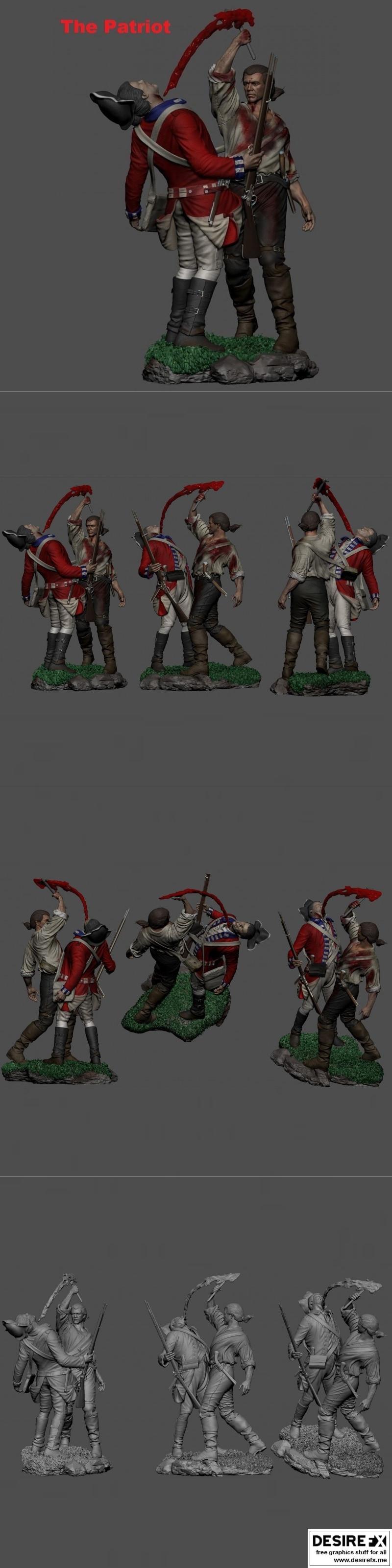 爱国者梅尔·吉布森 3D打印模型 STL|The Patriot Mel Gibson – 3D Print Model STL